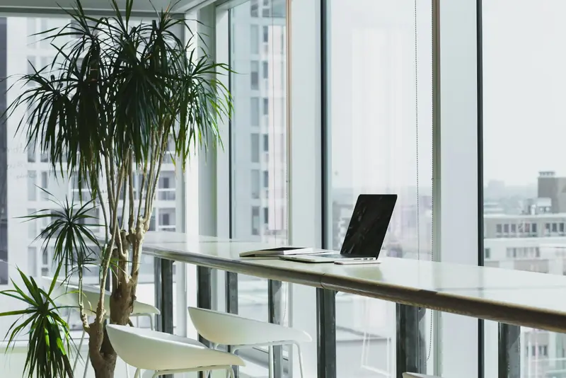 Modern training room by a window